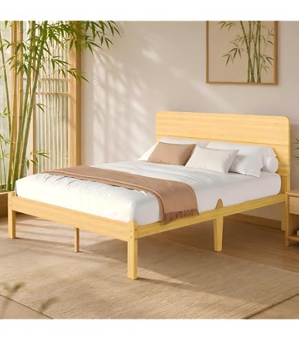 Amazon｜ZIYOO キングサイズ 高さ14インチ 竹製ベッドフレーム ヘッド